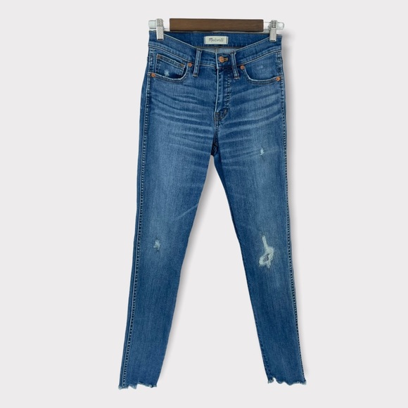 Madewell 9" High Rise Rip and Repair Skinny Jeans in Allegra Wash - Picture 2 of 8